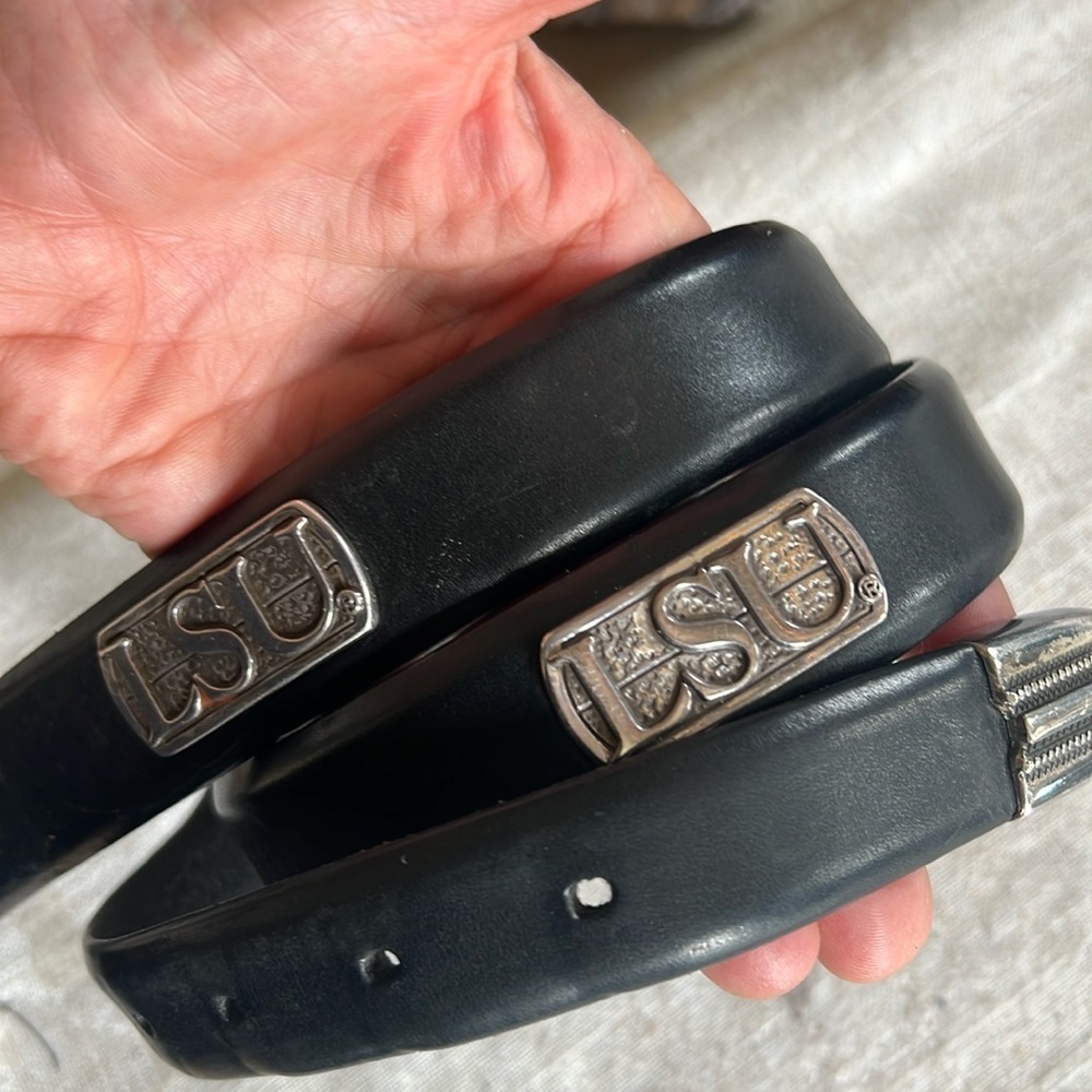 Enmon Italian saddle, leather belt, size 38 very good condition, black silver - Picture 8 of 8